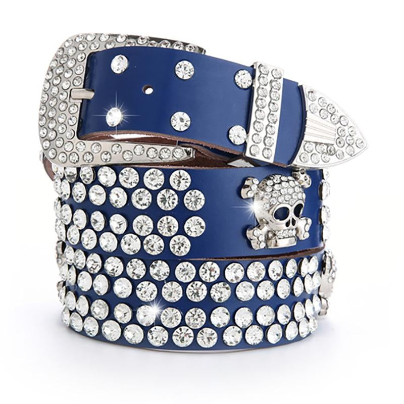 All-match skull diamond belt