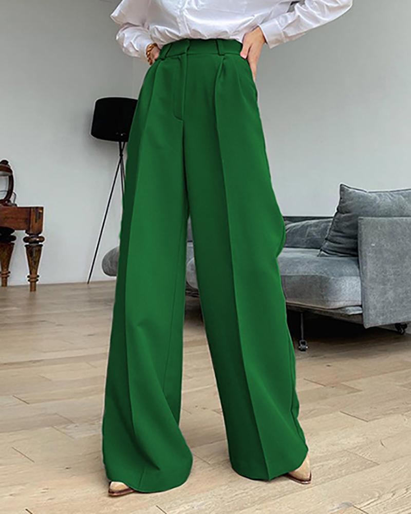 Stylish Commuter High Rise Straight Leg Pants