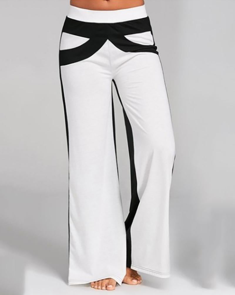 Trendy color-block slacks