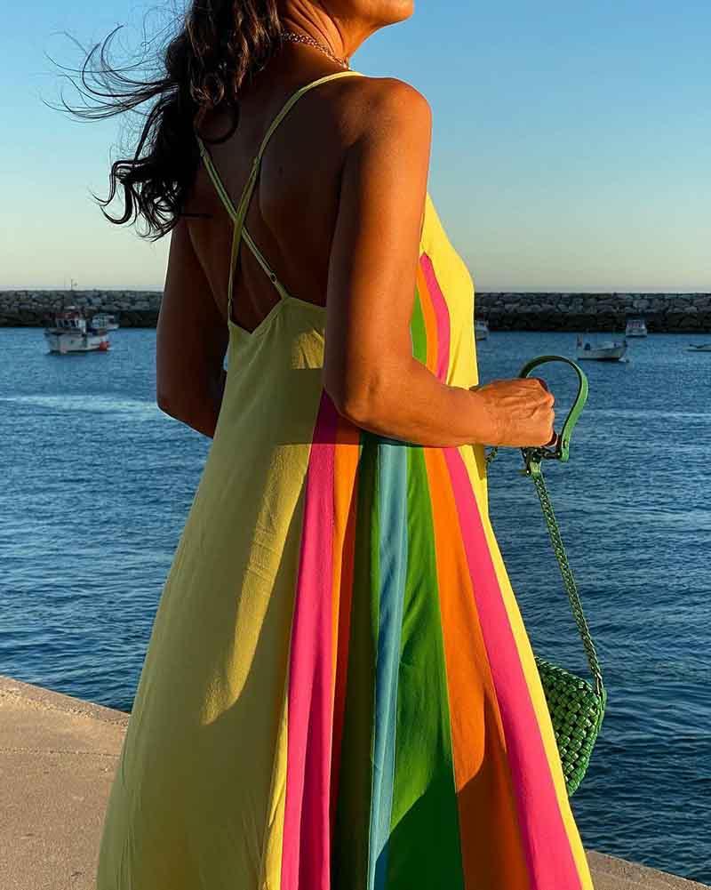 Iridescent Maxi Slip Dress