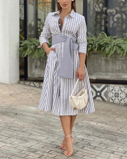 Striped Shirt Dress