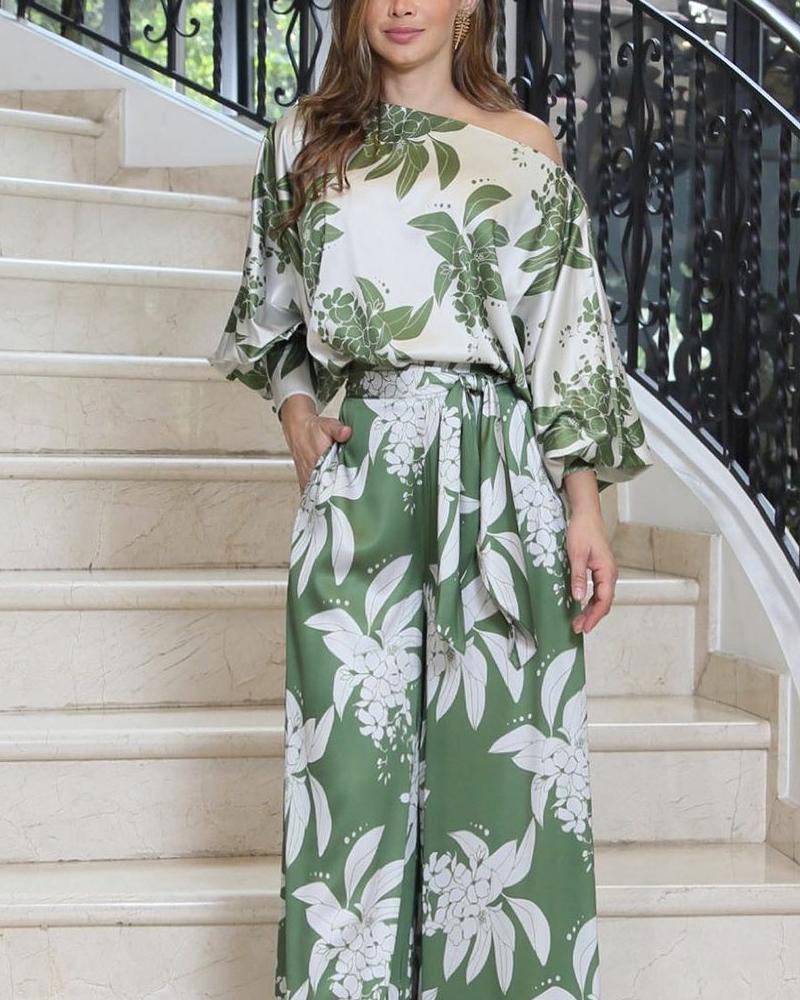 Botanical Print Casual Set