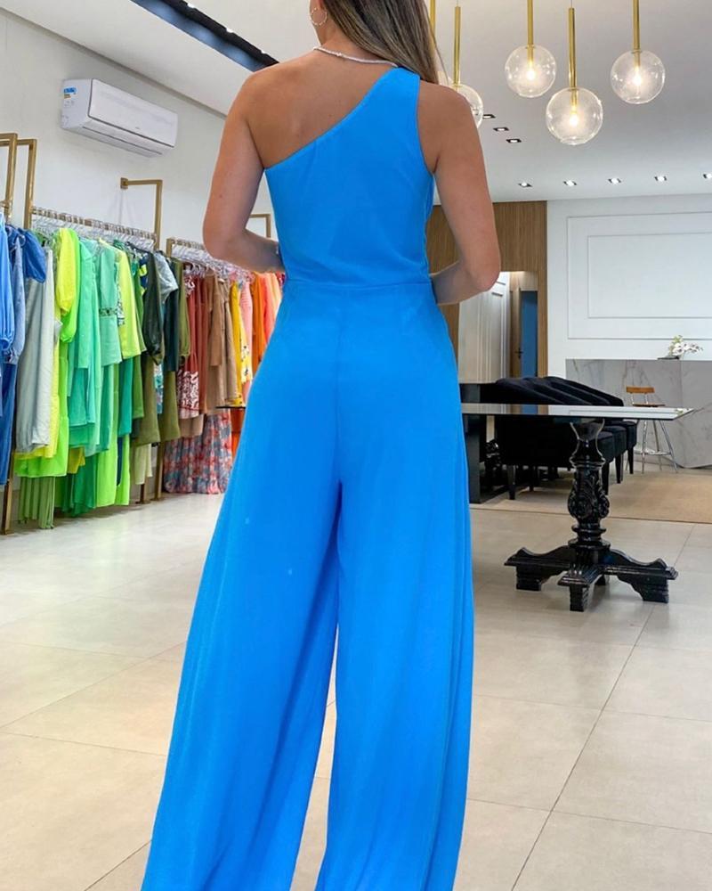 Sexy One Shoulder High Waist Jumpsuit