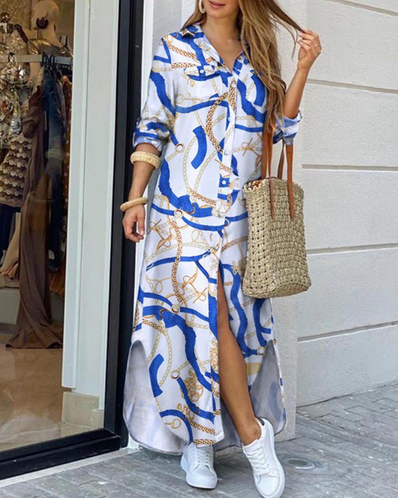 Shirt Long Print Dress