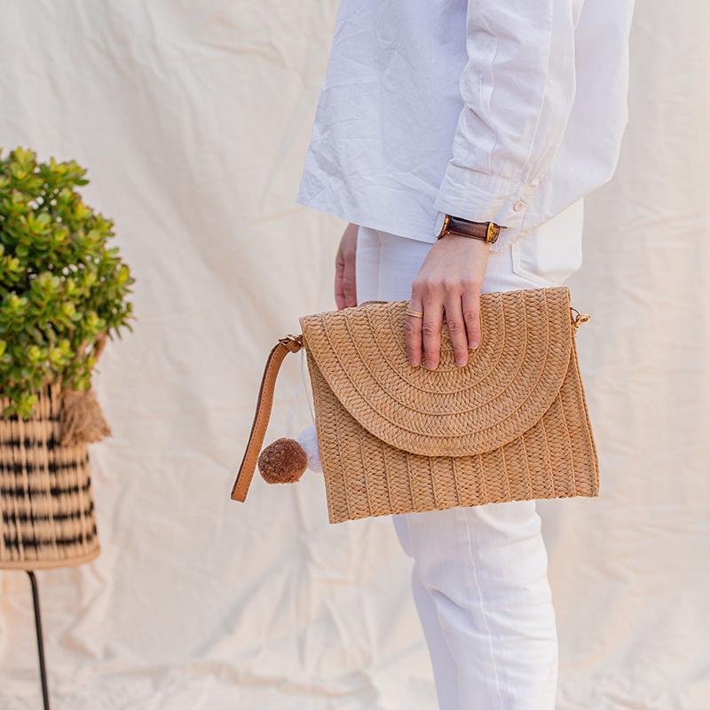 Rattan Clutch / Crossbody Bag