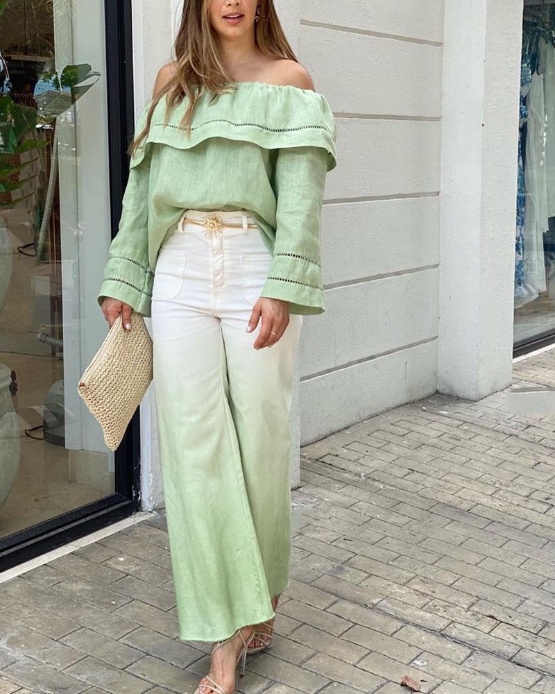 Elegant Off Shoulder Casual Suit