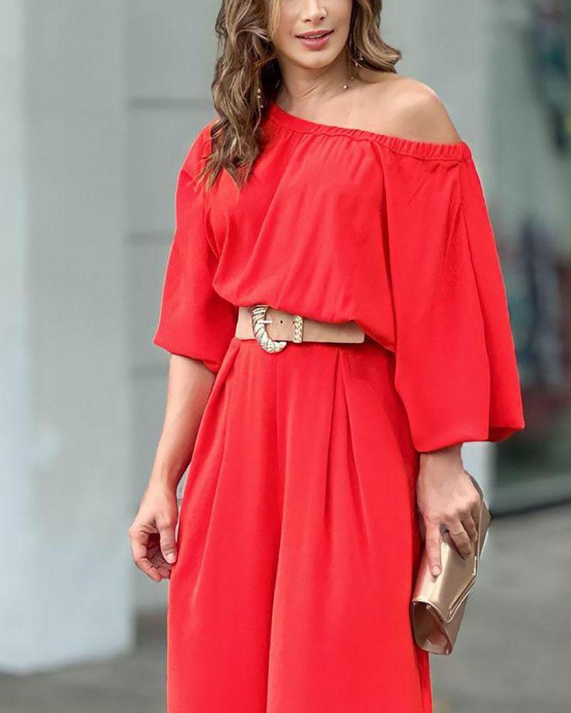 Casual Chic Solid Color Two-Piece Set