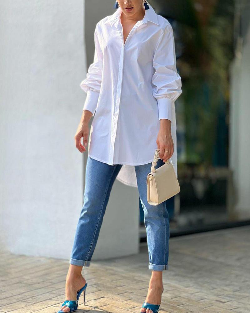 Loose Casual Solid Color Shirt