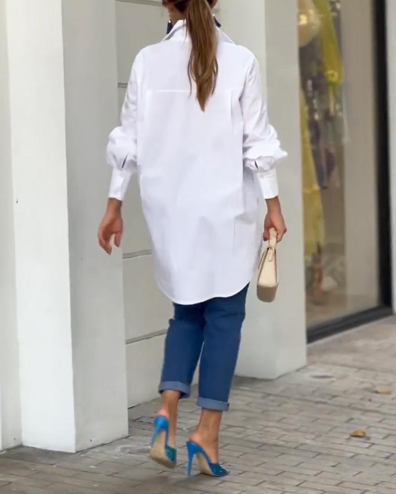 Loose Casual Solid Color Shirt