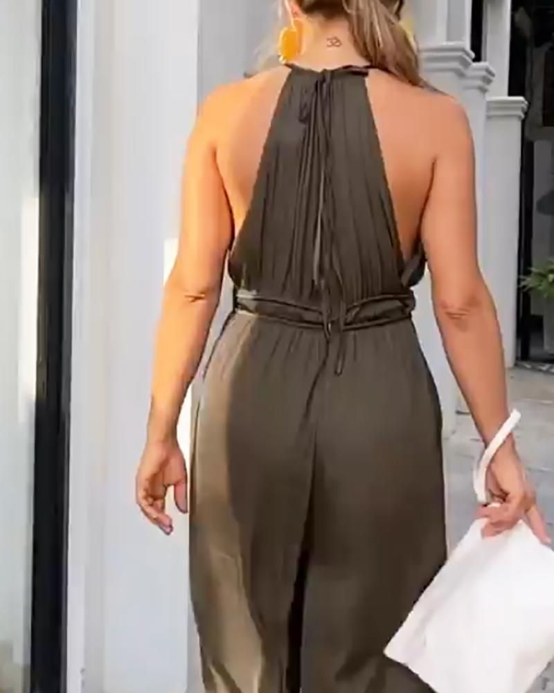 High Waist Sleeveless Jumpsuit