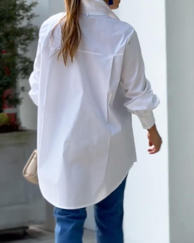 Loose Casual Solid Color Shirt