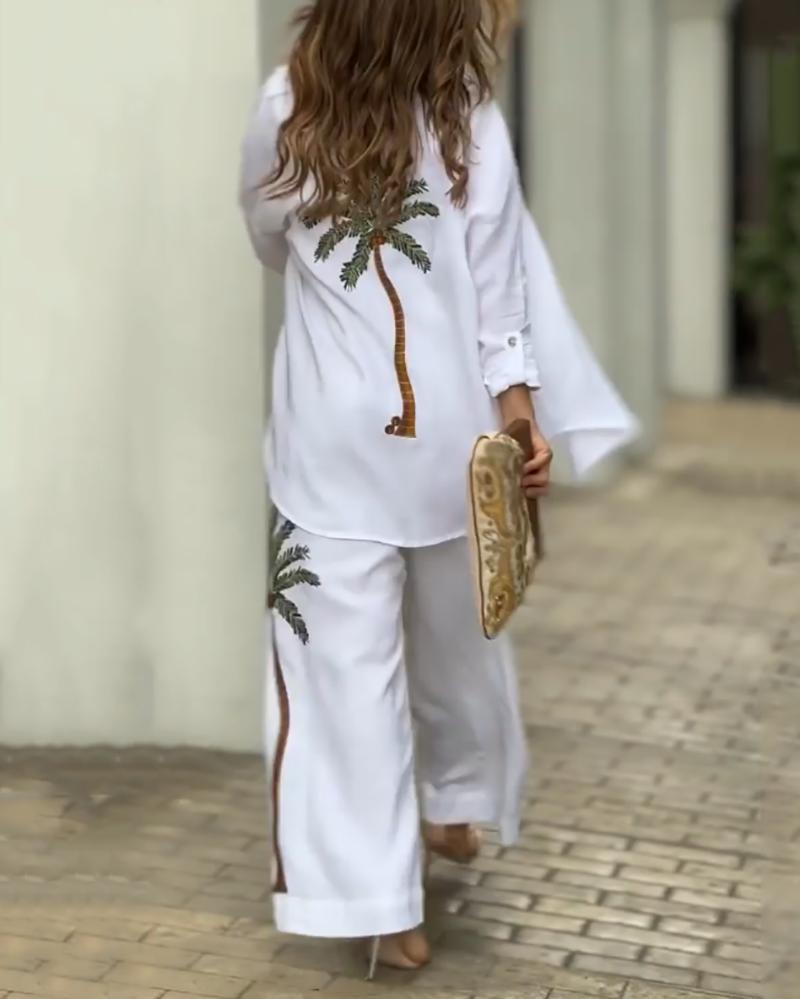 Coconut Print Bib Jumpsuit