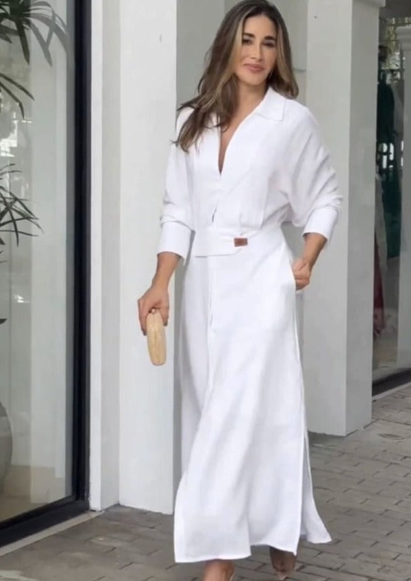 Vestido Lurian Branco - Verde